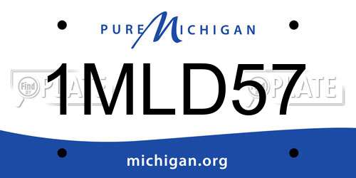 1MLD57 Michigan License Plate