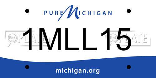 1MLL15 Michigan License Plate