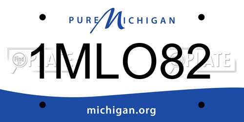 1MLO82 Michigan License Plate