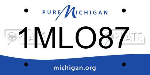 1MLO87 Michigan License Plate
