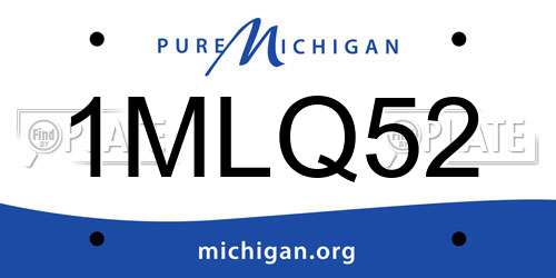 1MLQ52 Michigan License Plate