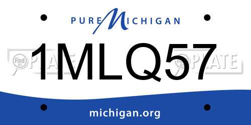 1MLQ57 Michigan License Plate