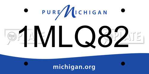 1MLQ82 Michigan License Plate