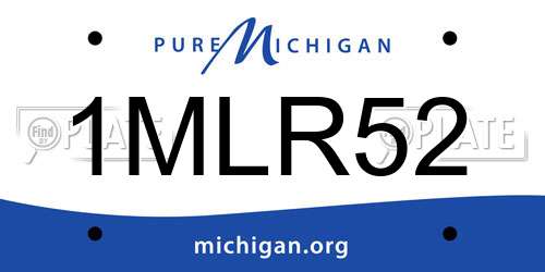1MLR52 Michigan License Plate