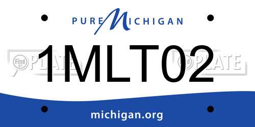 1MLT02 Michigan License Plate