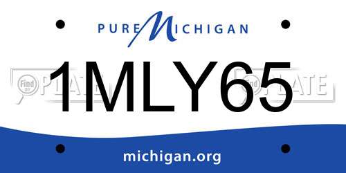 1MLY65 Michigan License Plate