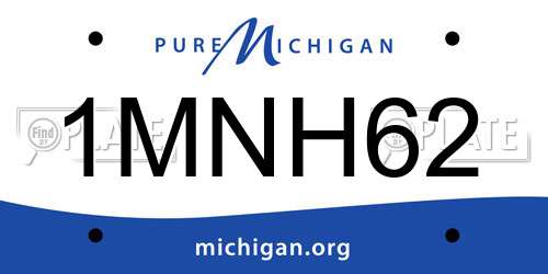 1MNH62 Michigan License Plate