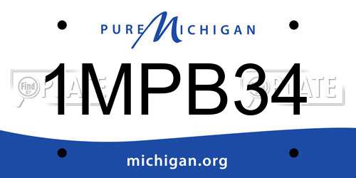 1MPB34 Michigan License Plate