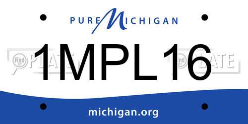1MPL16 Michigan License Plate