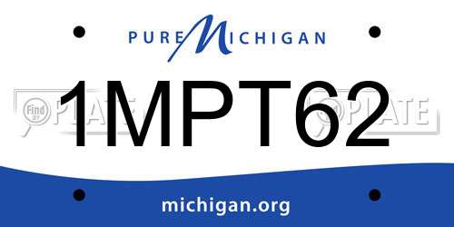 1MPT62 Michigan License Plate
