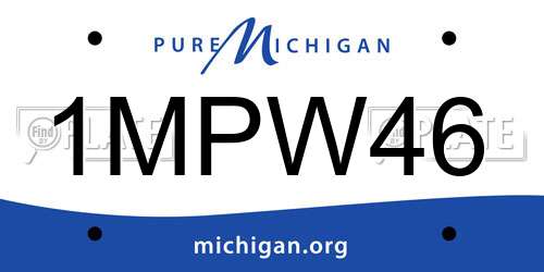 1MPW46 Michigan License Plate