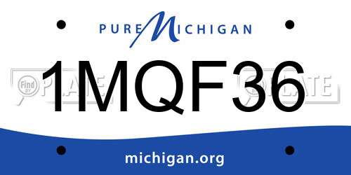 1MQF36 Michigan License Plate