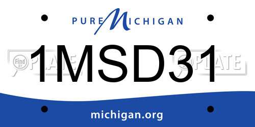 1MSD31 Michigan License Plate