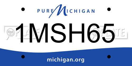 1MSH65 Michigan License Plate