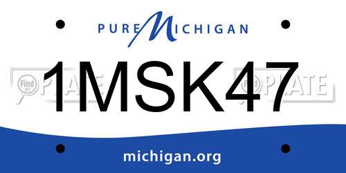 1MSK47 Michigan License Plate