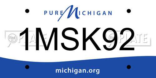 1MSK92 Michigan License Plate