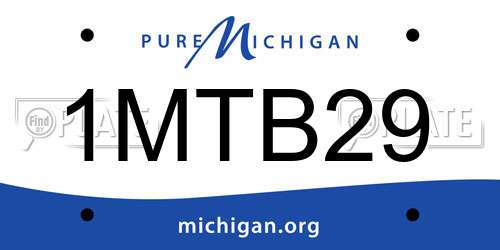 1MTB29 Michigan License Plate