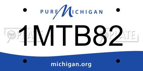 1MTB82 Michigan License Plate