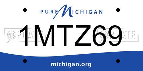 1MTZ69 Michigan License Plate