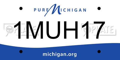 1MUH17 Michigan License Plate