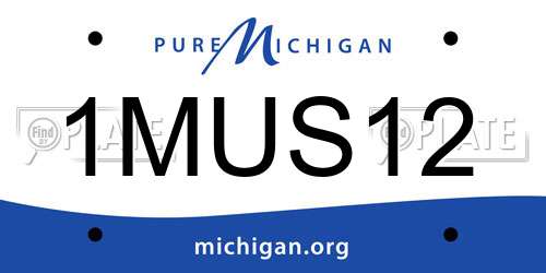 1MUS12 Michigan License Plate