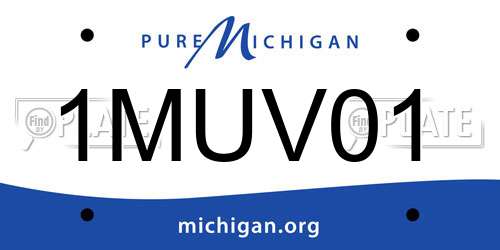 1MUV01 Michigan License Plate