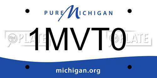 1MVT0 Michigan License Plate