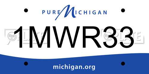 1MWR33 Michigan License Plate