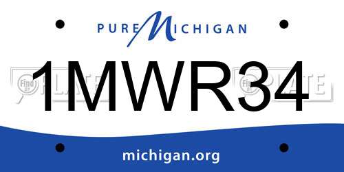 1MWR34 Michigan License Plate