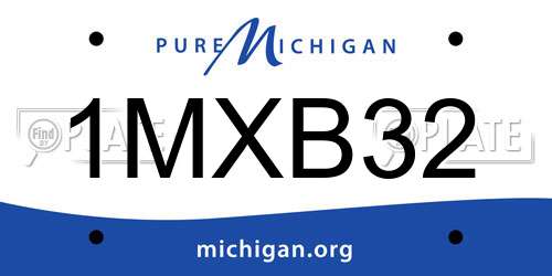 1MXB32 Michigan License Plate