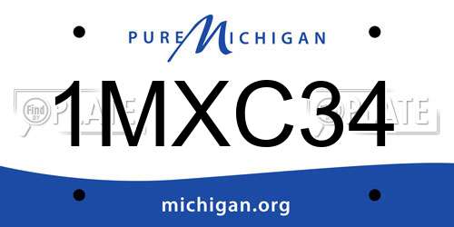 1MXC34 Michigan License Plate