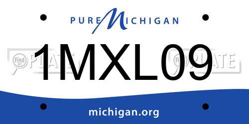 1MXL09 Michigan License Plate