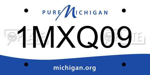 1MXQ09 Michigan License Plate
