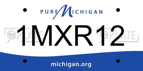 1MXR12 Michigan License Plate