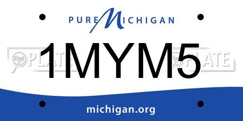 1MYM5 Michigan License Plate