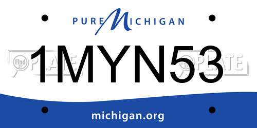 1MYN53 Michigan License Plate