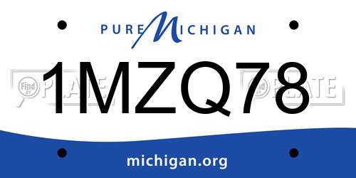 1MZQ78 Michigan License Plate