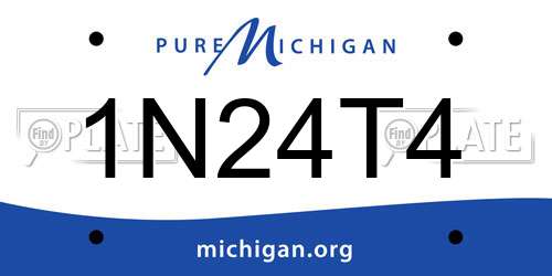 1N24T4 Michigan License Plate