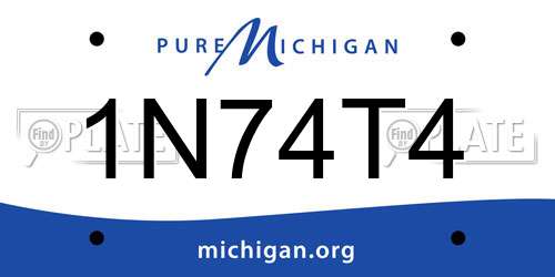 1N74T4 Michigan License Plate