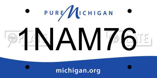 1NAM76 Michigan License Plate
