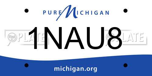 1NAU8 Michigan License Plate