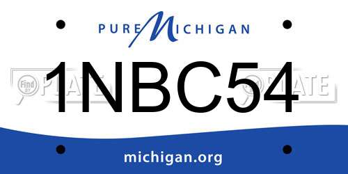 1NBC54 Michigan License Plate