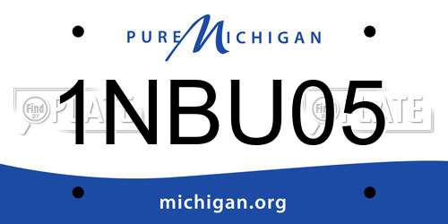 1NBU05 Michigan License Plate