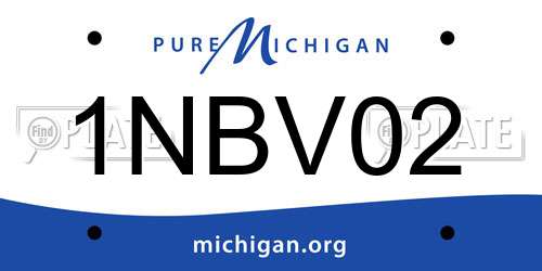 1NBV02 Michigan License Plate