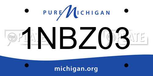 1NBZ03 Michigan License Plate