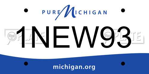 1NEW93 Michigan License Plate