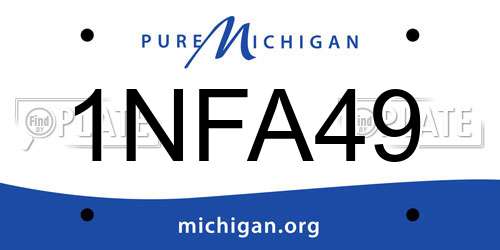 1NFA49 Michigan License Plate