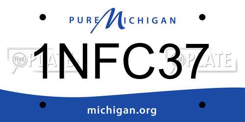 1NFC37 Michigan License Plate