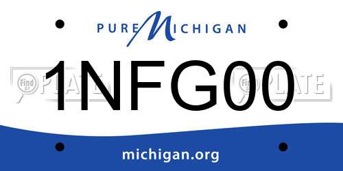 1NFG00 Michigan License Plate