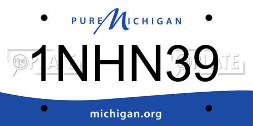 1NHN39 Michigan License Plate